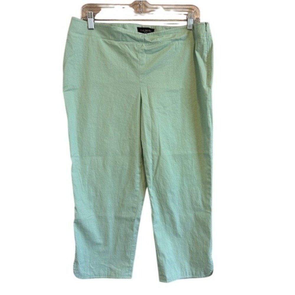 Talbots Petites Women's Mint Light Green Heritage Crop Pants Stretch 12P